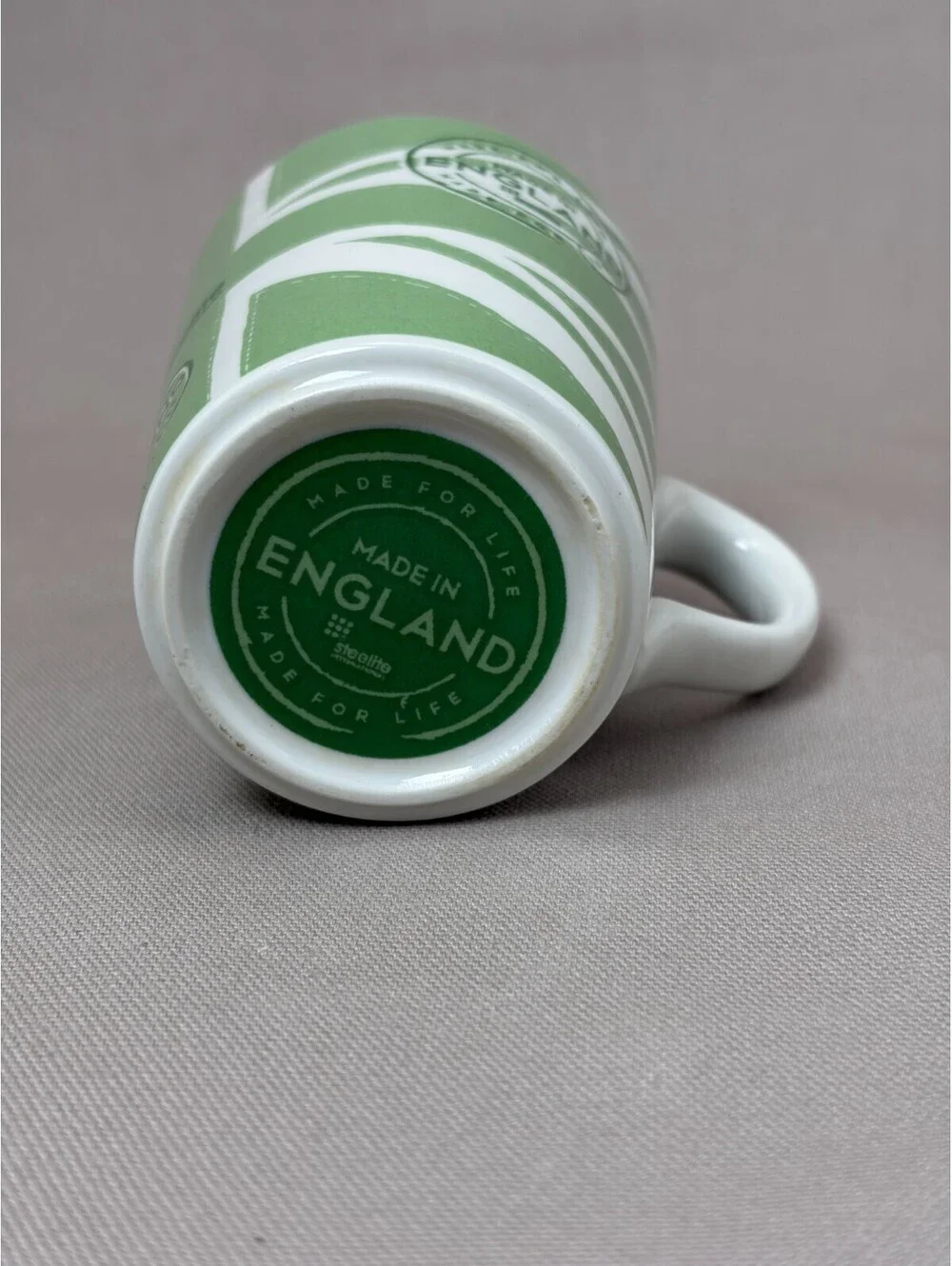Steelite Made In England Green Union Jack Flag Ceramic Coffee Tea Mug 10 oz